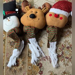 Vintage 1994 XL 30” Gingerbread Snowman Reindeer Santa Holiday Decor